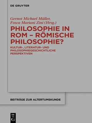 cover image of Philosophie in Rom--Römische Philosophie?